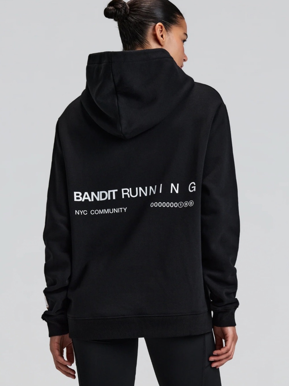 ·Bandit Running· Black Oversized Community Hoodie Sweatshirt Size XS